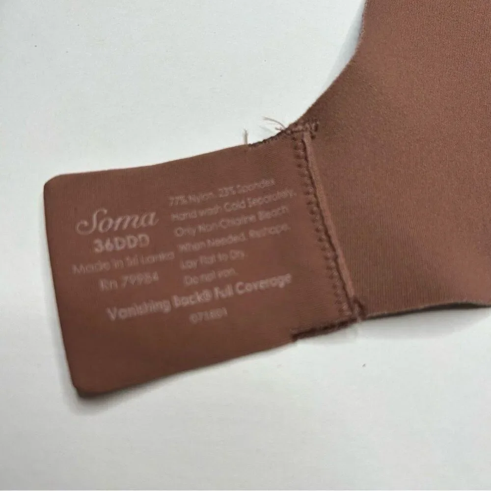 Soma Brown Vanishing back Full Coverage Bra 36DDD - Picture 3 of 6